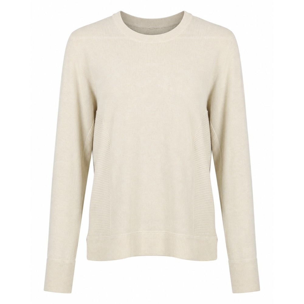 Lululemon Cream Off White Cashmere Blend Pullover‎ Sweater Crew Neck Size Medium